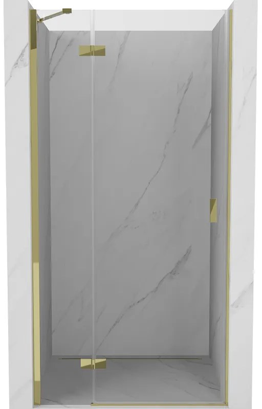 Mexen Mist-H, 1-krídlové sprchové dvere ľavé 85 cm, číre sklo, zlatý lesklý profil, 8A5-085-000-50-00-L