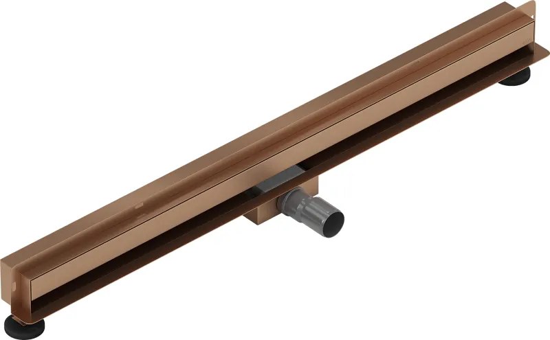 Mexen Flat Wall, sprchový žľab na stenu 2v1, 80 cm, medená matná, 1C30080