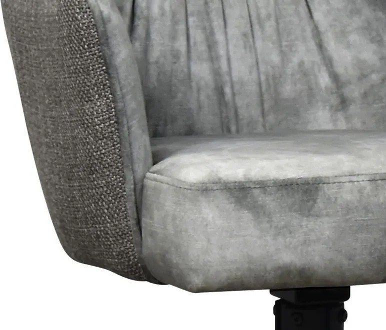 Otočná jedálenská stolička Axel, stredne šedá zamatová látka/tkanina