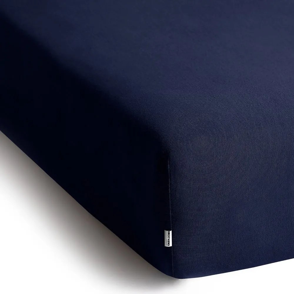 Tmavomodrá napínacia plachta jersey 220x200 cm Amber – Restilo