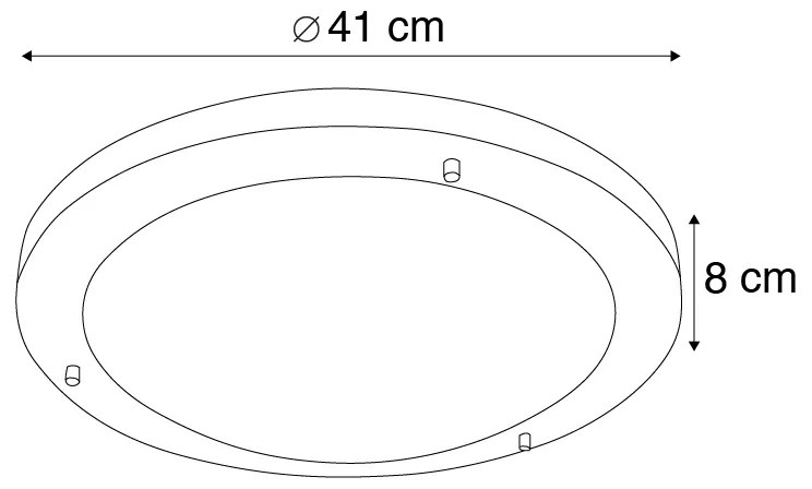Moderné stropné svietidlo oceľ 41 cm IP44 - Yuma