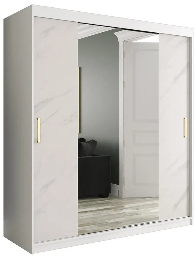 Skriňa Marmur T1 180 biely/mramor biely