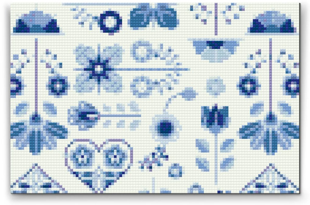 Gario Diamantové maľovanie Modrá mozaika Rozmery: 40 x 60 cm, Rámovanie: Iba zrolované plátno, Diamanty: Štvorcové