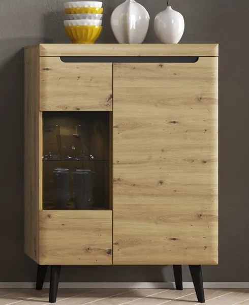 Nízka vitrína Nordi, dub artisan