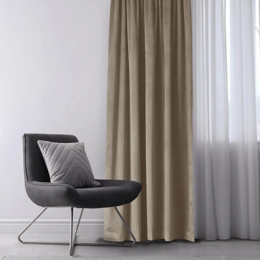 Záves Homede Vila s riasiacou páskou Wave 7 cm béžový