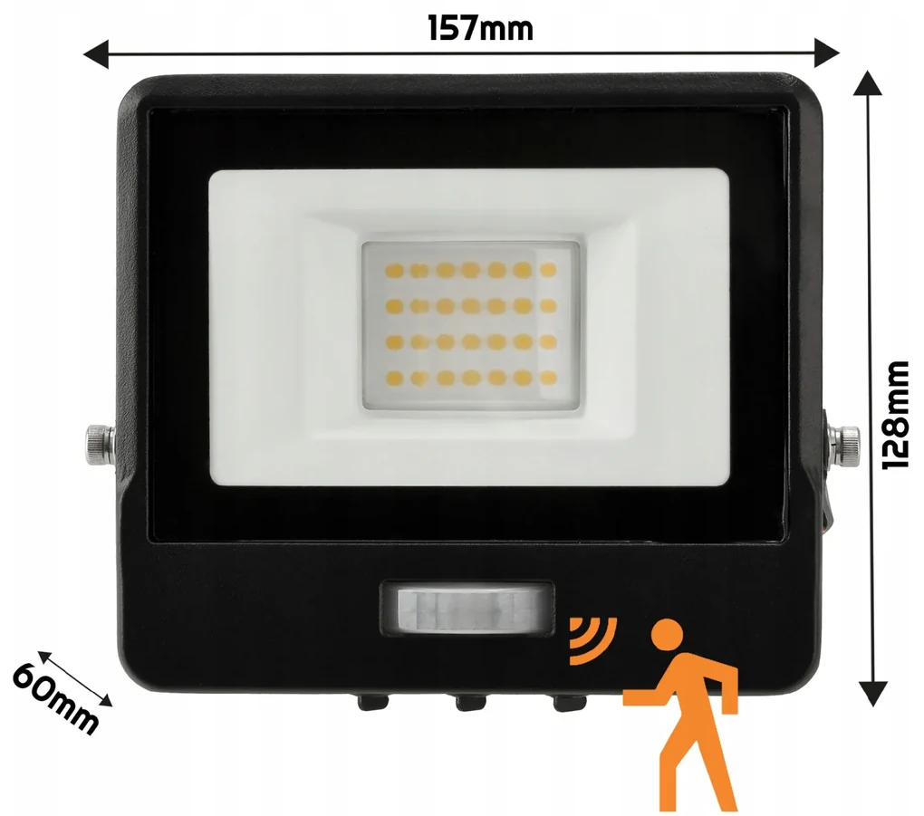 BERGE LED reflektor MASTER - 20W - IP65 - PIR - neutrálna biela