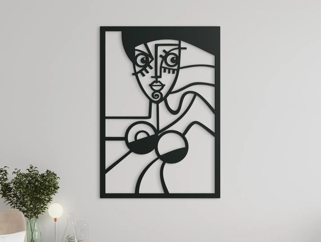 drevko Kubistický obraz na stenu Žena Rozmer obrazu: 44,5 x 31 cm, Farba dekorácie: Čierna