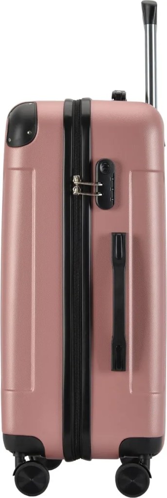 Stredný kufor so 4 kolieskami 65x44,5x27 cm, veľkosť M, farba Rose Gold