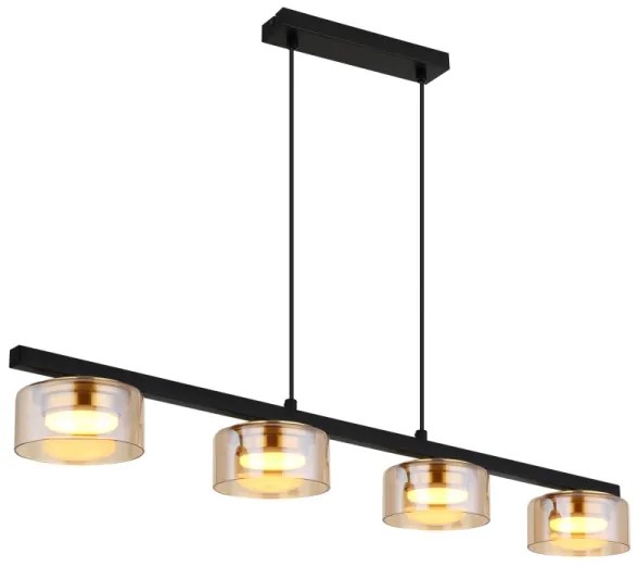 Globo 16055-4HG - LED Luster na lanku HIGGINS 4xGX53/6W/230V dymová/hnedá