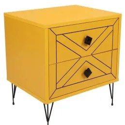 Nočný stolík LUNA 55x50 cm žltá