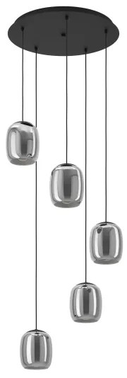 Eglo 901194 - Luster na lanku CIAMPINO 5xE27/28W/230V šedá