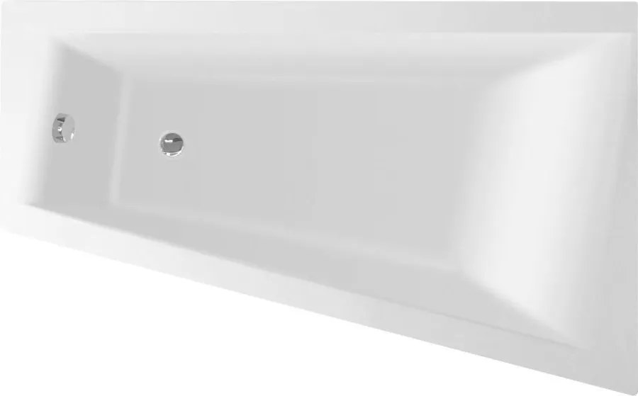 Aqualine Aqualine, METUJE vaňa 160x100x42cm, pravá, bez nožičiek, biela, G2611