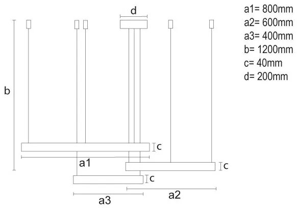 LED Stmievateľný luster na lanku LED/125W/230V 3000-6500K + diaľkové ovládanie