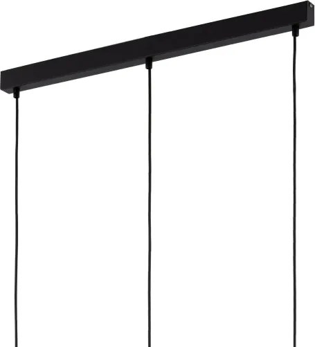 LED luster na lanku SEBO 3xE27/15W/230V čierna/dymovo-béžová