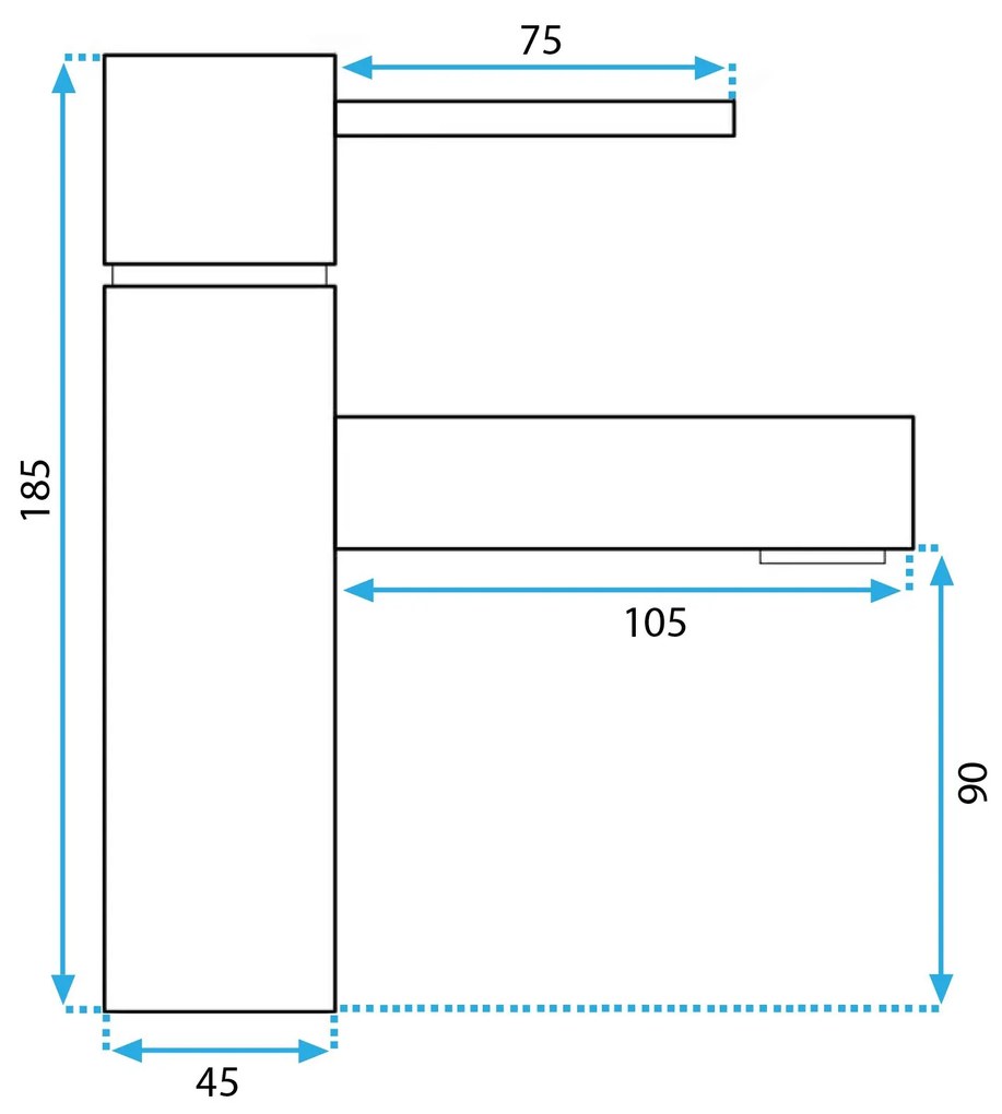 Rea Tess, umývadlová batéria h-185, zlatá matná, REA-B5661