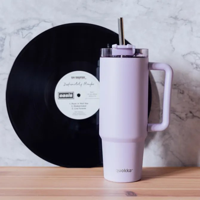 Nerezový termohrnček so slamkou Stream Purple 950 ml