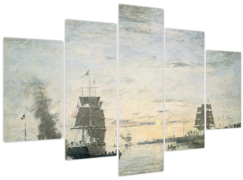 Obraz - Eugène Boudin, Entrance to the Harbor, Le Havre, reprodukcia (150x105 cm)