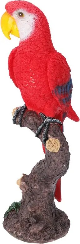 Papagáj na pni – červený 38 cm