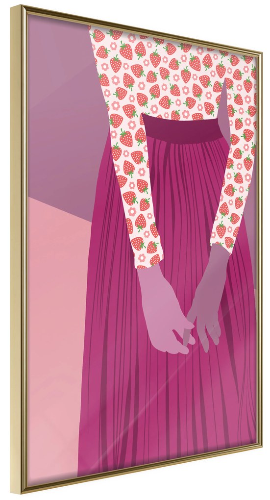 Artgeist Plagát - Strawberry Lady [Poster] Veľkosť: 30x45, Verzia: Čierny rám