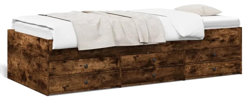 Denná posteľ so zásuvkami dymový dub 90x190 cm kompozitné drevo 3280885