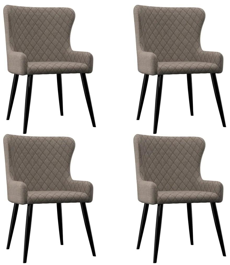 Jedálenské stoličky 4 ks sivo-hnedé látkové 278812