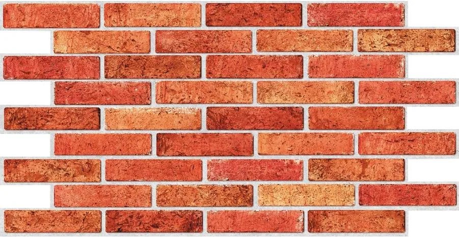 Obkladové panely 3D PVC TP10023964, cena za kus, rozmer 962 x 499 mm, tehla červená, GRACE