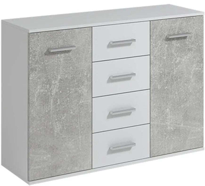 Komoda Jacob II biela/betón