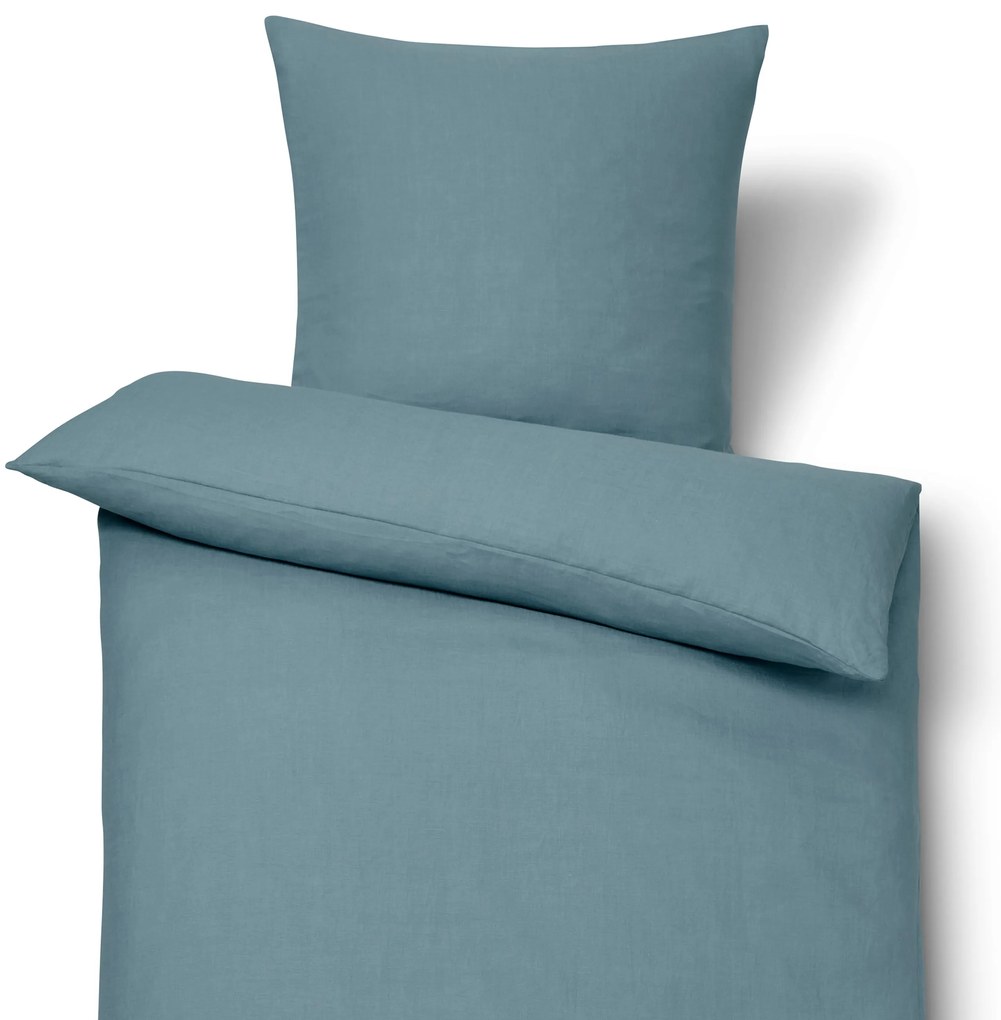 Ľanová posteľná bielizeň, modrá, štandardná veľkosť