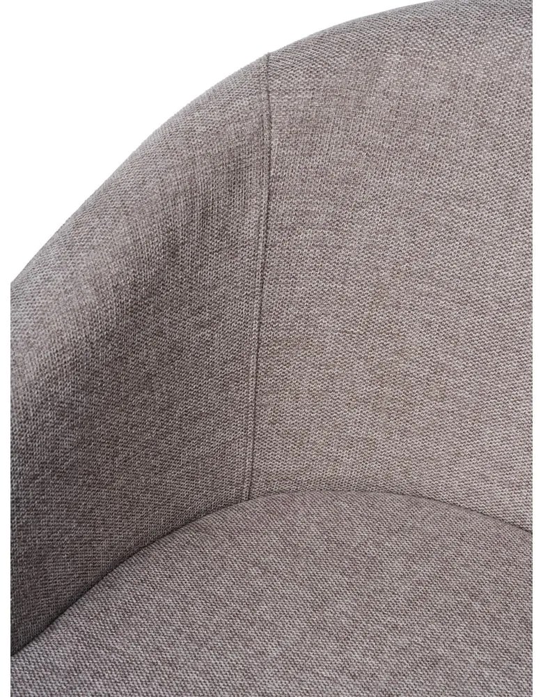 Svetlosivé čalúnené jedálenské kreslo s podrúčkami Easton – Unique Furniture