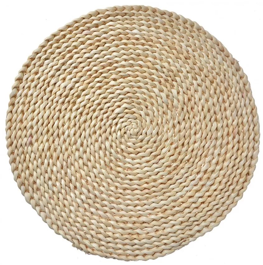Prírodné slamené okrúhle prestieranie Boho - Ø 38*1 cm