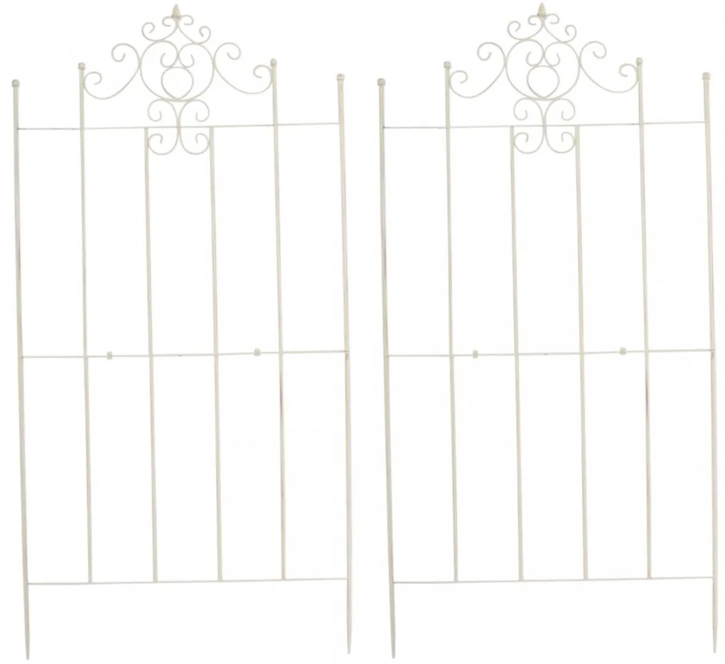 2x Mriežka na popínavé rastliny Paula - 180 x 85,5 cm - Krémová antik