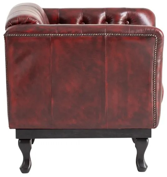 furniture-nabytek.cz - Masívne kreslo Chesterfield Dover z pravej kože, červené
