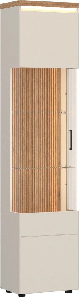 XXXLutz VITRÍNA, farba duba, kašmírová, 45/201,5/35,6 cm Hom`in - Sklenené vitríny - 001803087006