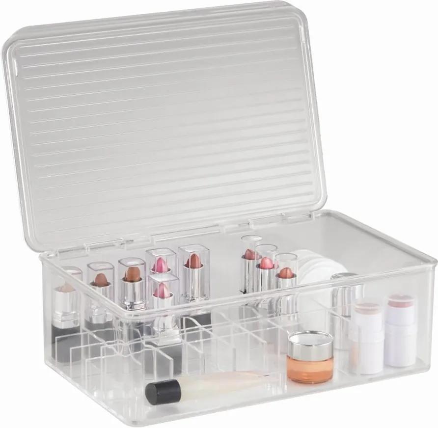 Organizér InterDesign Clarity Lipstick & Cosmetic Box, 27,5 × 18,5 × 9,5 cm