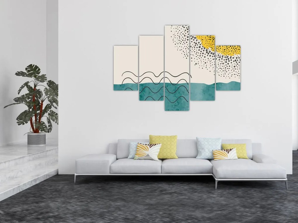Obraz - Abstraktná maľba pláže N⁰1 (150x105 cm)