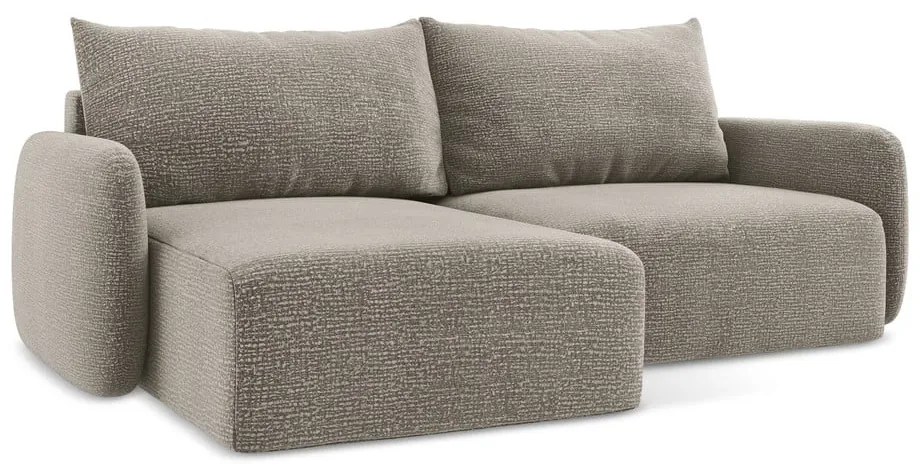 Béžová rozkladacia/s úložným priestorom rohová pohovka (ľavý roh) Kalena – Makamii