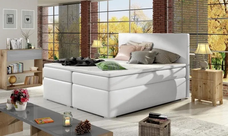 Posteľ Boxspring Divalia 200 x 180, šedá (látka - bd 03)