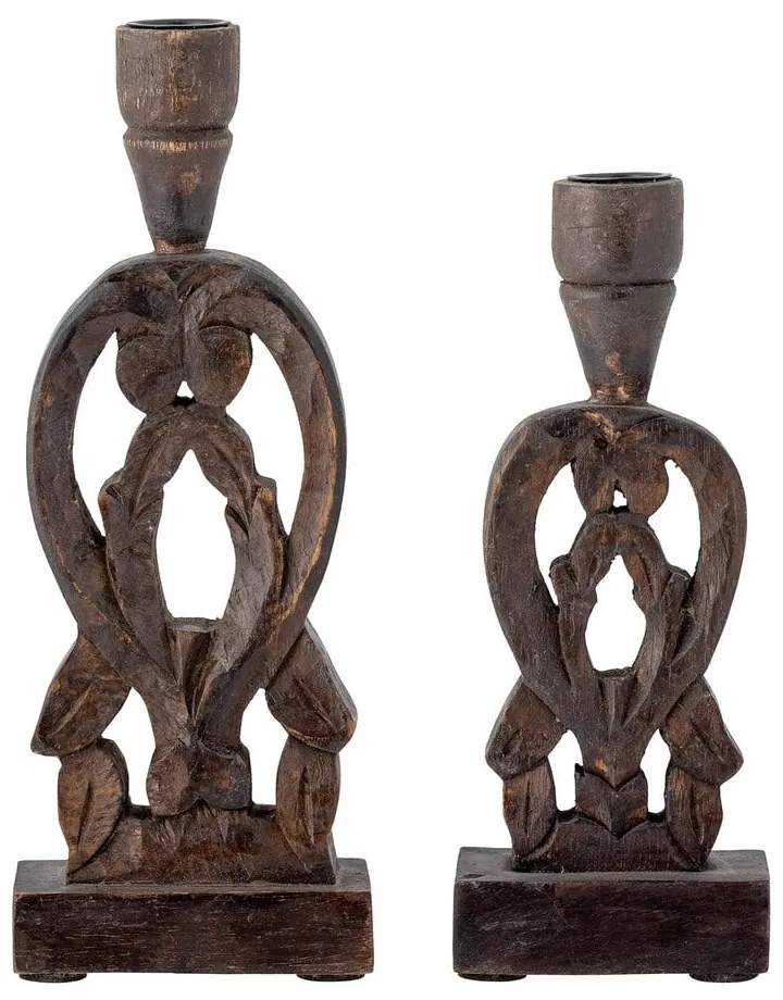 Drevené svietniky v súprave 2 ks Bernie – Bloomingville