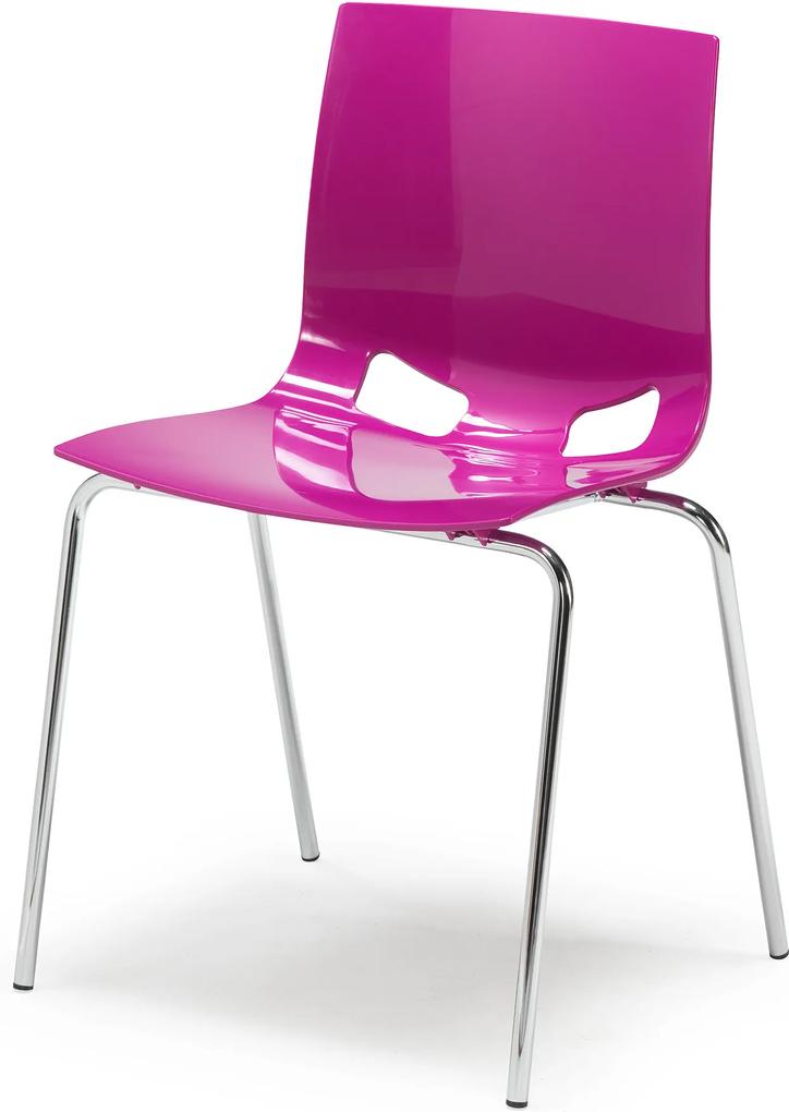 Jedálenská plastová stolička Phoenix, fialová
