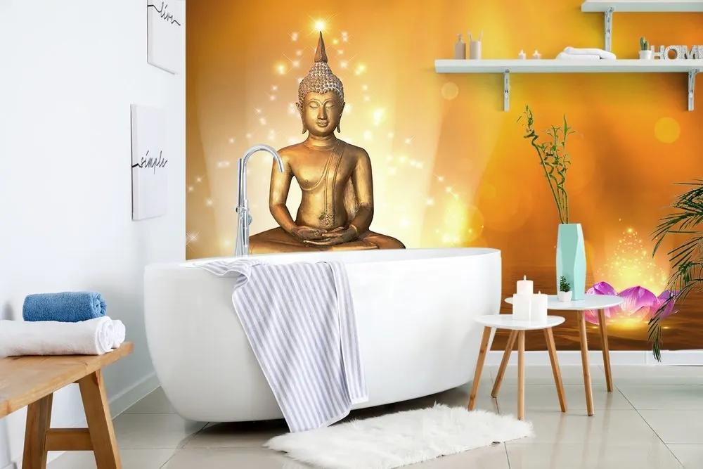 Tapeta socha Budhu na lotosovom kvete - 150x100