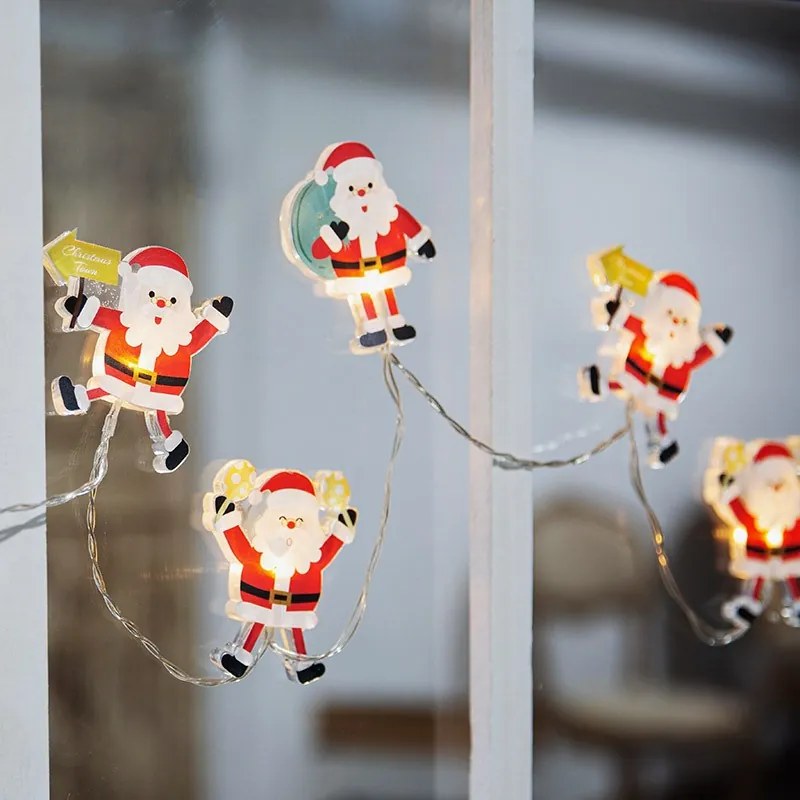 SOLIGHT LED okenná reťaz - Santa, 6x LED, prísavná, 120cm, 2x AA