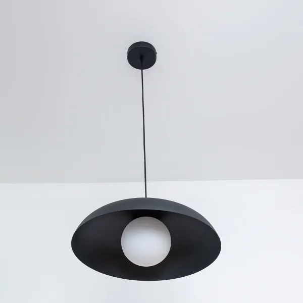 Závesný luster na lanku ECLIPSE 1xE27/15W/230V čierny