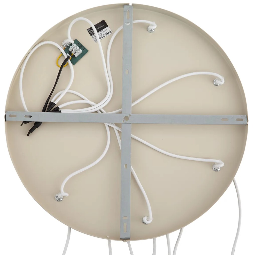 Závesné svietidlo Art Deco béžové s bielym sklom 7-svetiel - Sandra