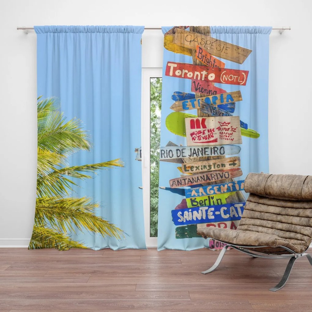 Sablio Záves Ukazovatele miest: 2 ks 140x250 cm