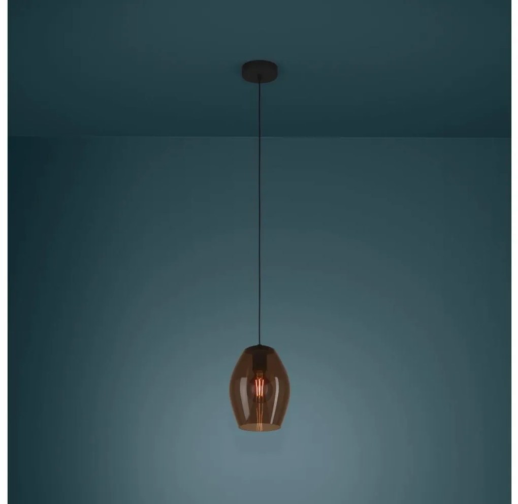 Eglo 390159 - Luster na lanku ESTANYS 1xE27/40W/230V hnedá