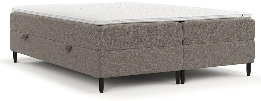 Hnedá boxspring posteľ s úložným priestorom 200x200 cm Malte – Maison de Rêve