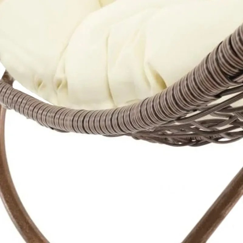 Závesné hojdacie kreslo Wisa hnedé/krémové