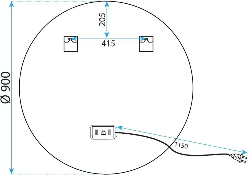 Rea Rea, nástenné LED zrkadlo, okrúhle, zlatý lesklý rám, 90cm, HOM-02504