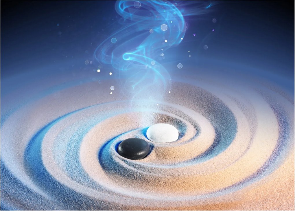 Sklenený obraz - Éterický yin-yang (70x50 cm)