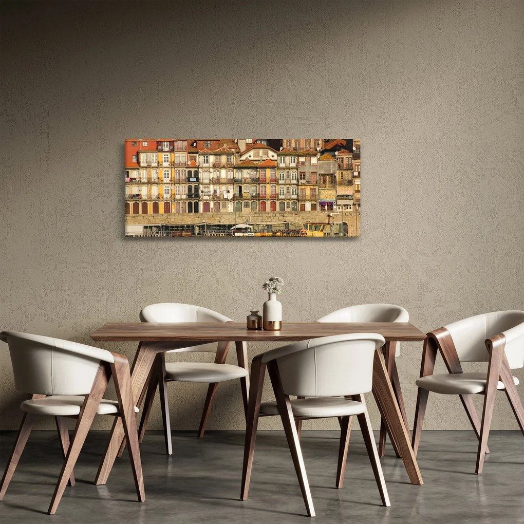 Obraz - Nábrežná štvrť, Portugalsko (120x50 cm)